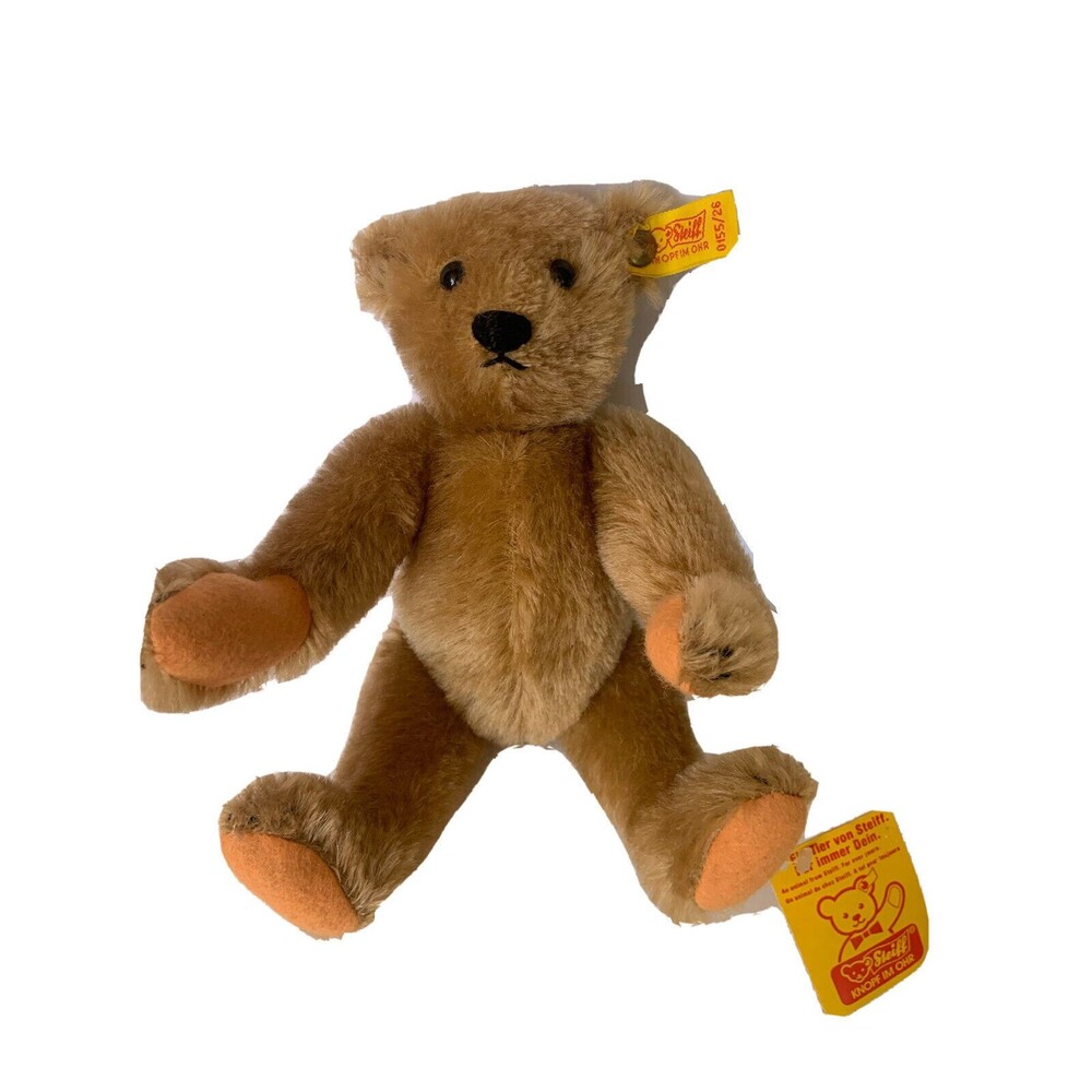Steiff Margaret Strong Gold Mohair Teddy Bear 9" #0155/26 1984 With Tags
